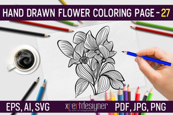 A Crafter's Review: Hand Drawn Flower Graphics for Coloring Pages