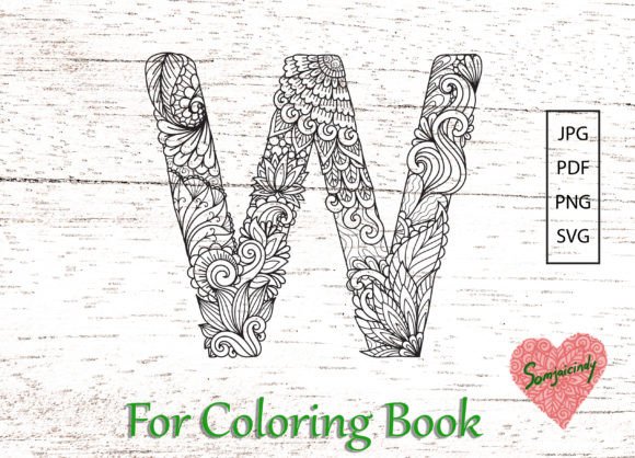 A Handcrafter's Take on the Elegant Mandala Letter W Graphic