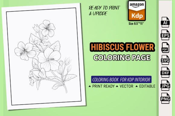A Versatile Hibiscus Design for Graphics and Coloring Pages