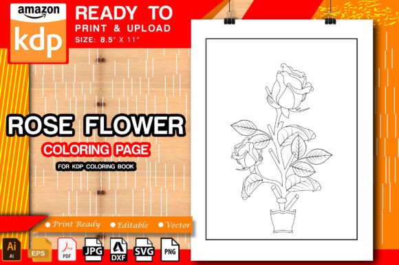 A Versatile Vector Rose for Graphics & Coloring Pages