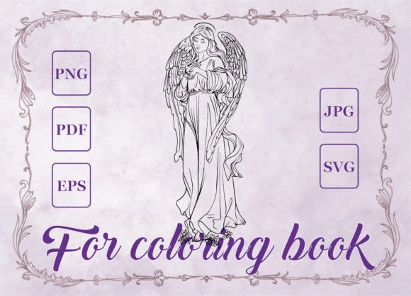 Angel Wings Coloring Book: Graphics & Coloring Pages Amp