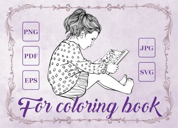 Girl Reading Book: A Versatile Graphic for Content Creators