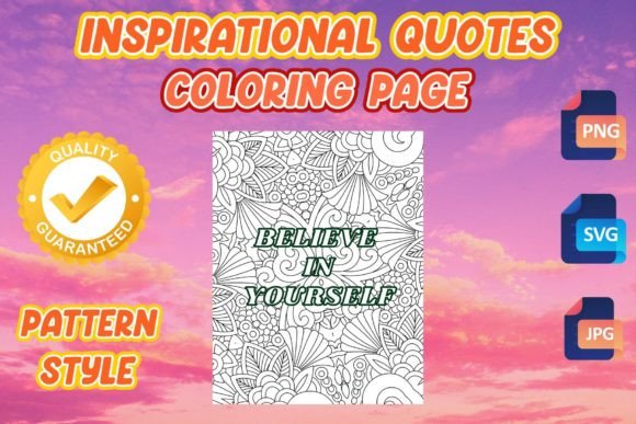 Inspirational Quotes Pattern Coloring 3: A Versatile Graphic Design Asset