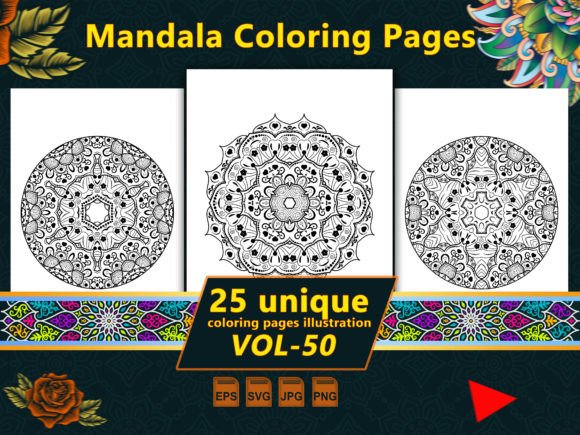 Mandala Coloring Vol-50: Graphics & Coloring Pages Amp