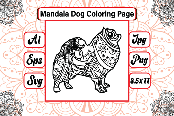 Mandala Dog Coloring Page 7: A Graphics Asset Review