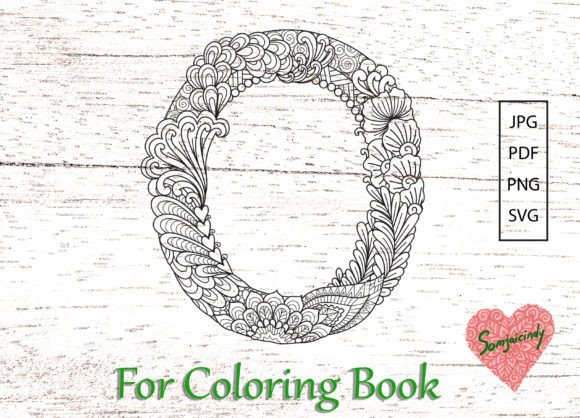 Mandala Letter O Graphics for Coloring Pages Amp