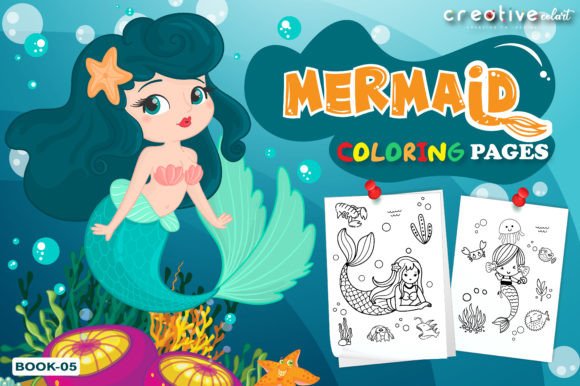 Mermaid Coloring Pages Book 5: A Graphics Asset Review